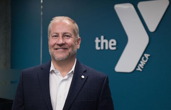 Jamie Bruning-Miles, CEO of the YMCA of San Francisco, stands in the fitness center at the agency's Embarcadero facility. Photo: Christopher Robledo 