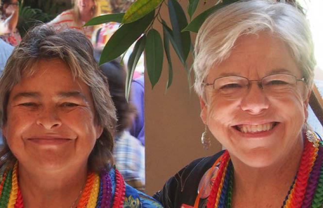 Gloria Nieto, left, and her spouse, Jo Kenny, were honored at the 2014 Diversity Center's Trailblazer celebration. Photo: Courtesy Terry Teitelbaum