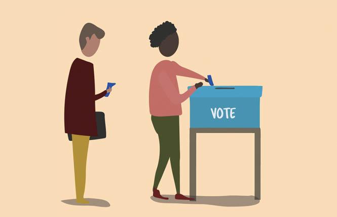 A recent report from the Williams Institute details several ways that transgender voters may experience disenfranchisement in the midterm elections this November. Illustration: Courtesy the Williams Institute