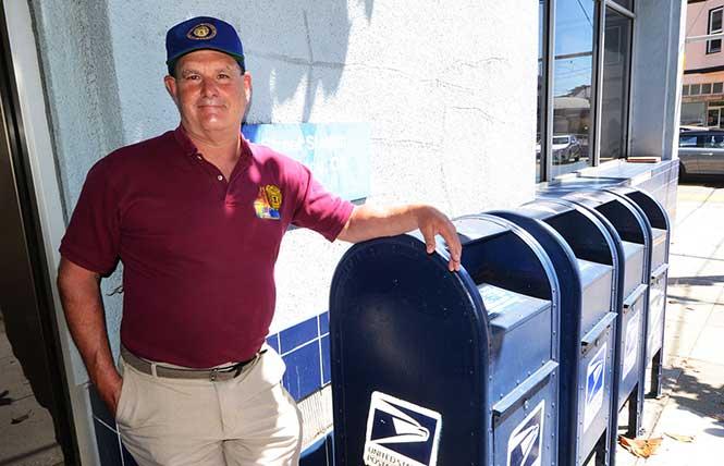 Retired U.S. postal inspector Marius Greenspan stands outside the Castro district post office. Photo: Rick Gerharter