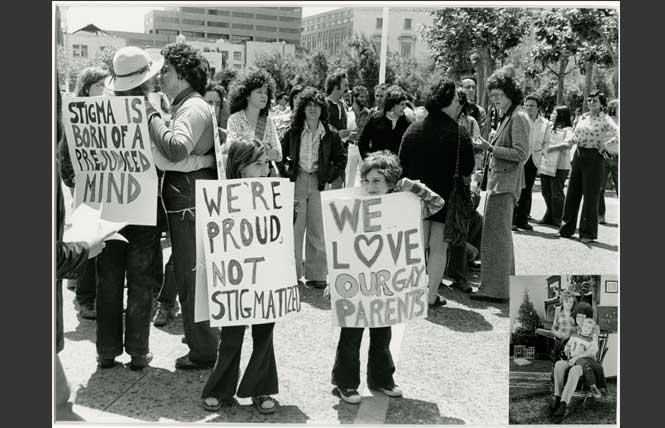 The "Rally for Jeanne Jullion" took place in San Francisco on June 3, 1977 to draw attention to Jullion, a lesbian mom who was involved in a child custody dispute. Photo: Cathy Cade Photographs (GLC 41), LGBTQIA Center, San Francisco Public Library