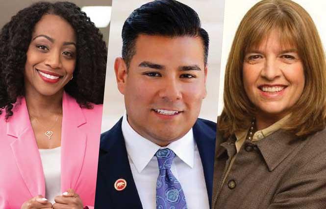 Malia Cohen, left, is running for state controller; Ricardo Lara is seeking reelection as state insurance commissioner; and Sally Lieber is running for the state Board of Equalization in District 2, which includes the Bay Area. Photos: Courtesy the campaigns