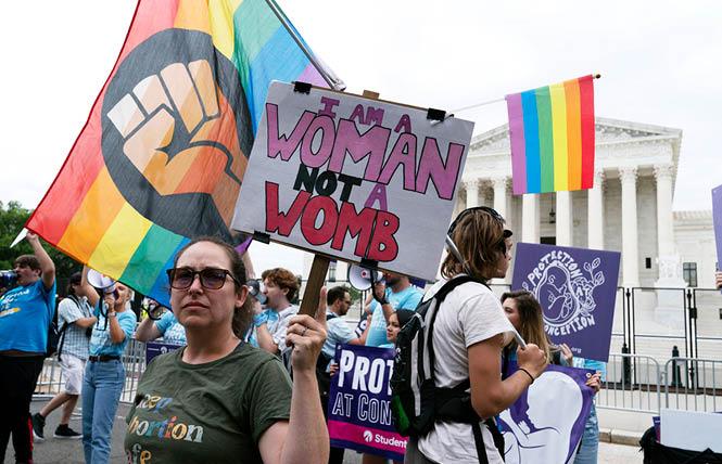 Abortion rights demonstrators protest outside of the U.S. Supreme Court, on June 21, 2022. Photo: Jose Luis Magana/AP