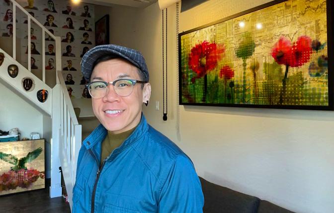 artist Phillip Hua in his studio