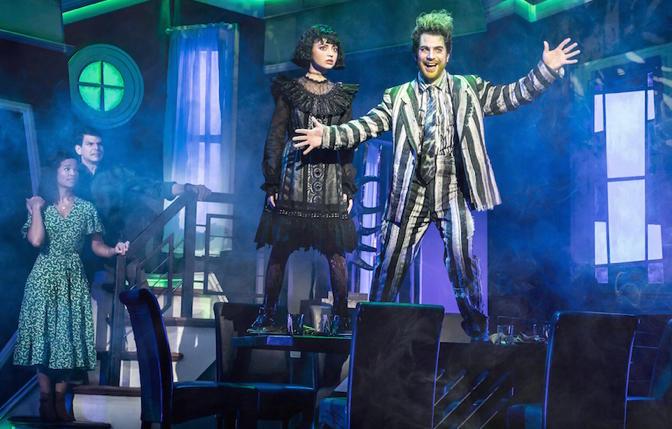 Isabella Esler and Justin Collette, with (background) Britney Coleman and Will Burton in 'Beetlejuice' <br>(photo: Adina Hsu)