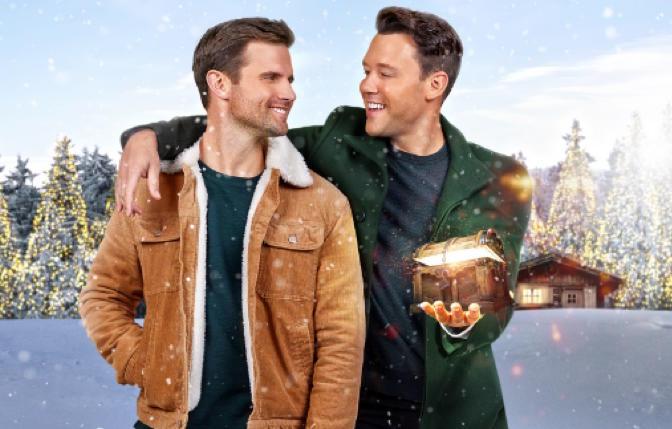 Kyle Dean Massey and Taylor Frey in 'A Christmas to Treasure'