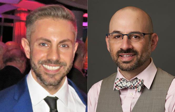 Executive Directors Okan Sengun, left, of The LGBT Asylum Project and Aaron Morris of Immigration Equality are launching new programs to benefit queer and gender-nonconforming asylum seekers and refugees. Photos: Courtesy of Facebook and Immigration Equality<br>