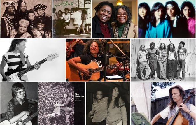 a composite gallery linkin got bios of multiple women musicians on the 'Because of a Song' website