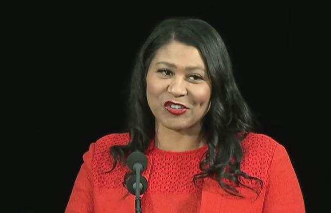 San Francisco Mayor London Breed delivered her State of the City address Thursday. Photo: Screengrab via SFGovTV
