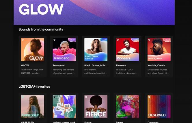 Various channels on Spotify's GLOW platform