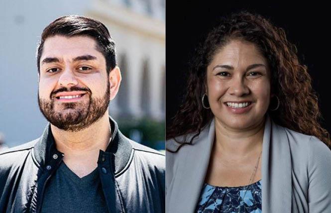 Gay college board member Harris Mojadedi, left, was not appointed to the vacancy on the Alameda County Board of Supervisors as Hayward City Councilmember Elisa Márquez was selected to replace late supervisor Richard Valle. Photos: Mojadedi, Irene Yi; Márquez, Facebook