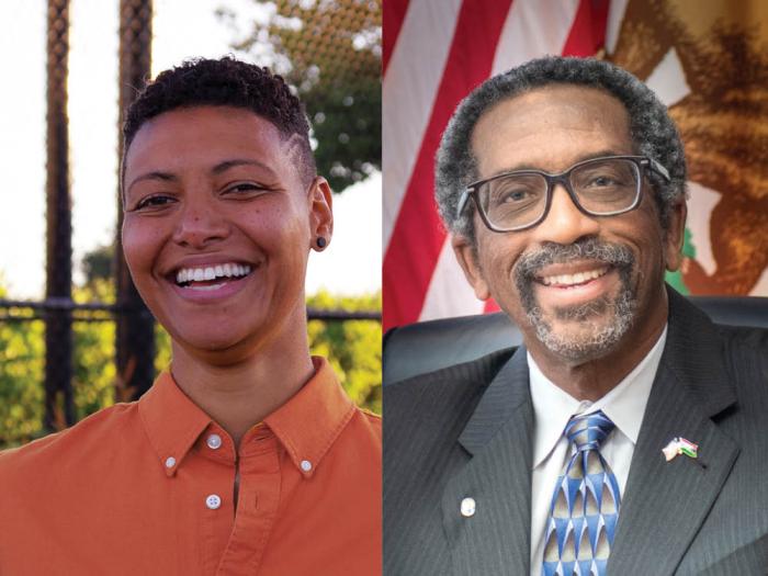 Ashland resident Jennifer Esteen, left, has announced her run for the Alameda County Board of Supervisors seat currently held by Nate Miley. Photos: Esteen, courtesy the candidate; Miley, courtesy Alameda County.