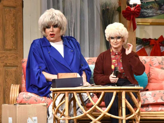 The late Heklina, left, as Dorothy Zbornak, and Holotta Tymes as Dorothy's mother, Sophia Petrillo, during the 2019 production of "The Golden Girls Live! The Christmas Episodes." Photo: Gooch