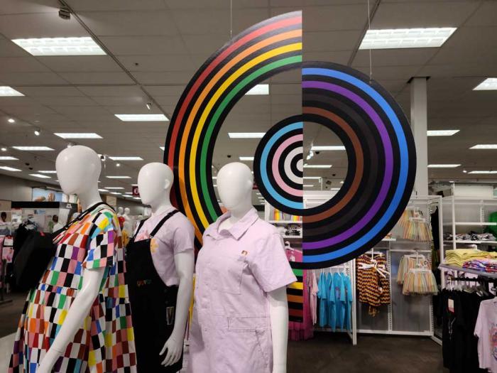 Pride-themed merchandise is in the front of the store at the Target in Alameda. Photo: Cynthia Laird