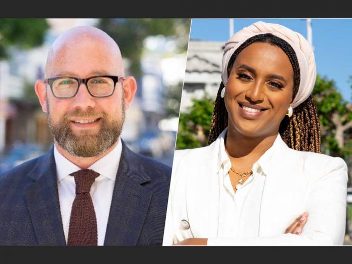 San Francisco District 8 Supervisor Rafael Mandelman, left, and San Francisco Democratic Party Chair Honey Mahogany may both run for a legislative seat in 2024.. Photos: Courtesy the subjects<br><br><br><br><br>