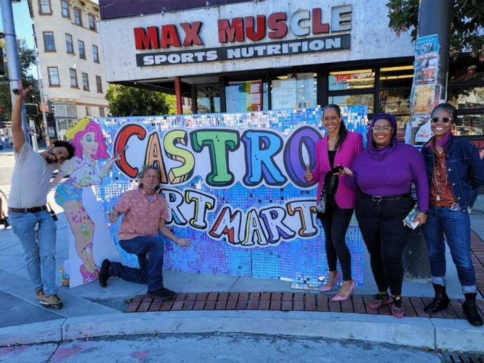 San Francisco District Attorney Brooke Jenkins, third from right, enjoyed a Castro Art Mart event. Photo: Courtesy SFDA's office