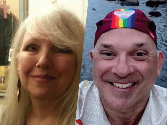 Victoria Brownworth, left, and Jim Gladstone were recognized with awards from NLGJA: The Association of LGBTQ Journalists. Photos: Courtesy the subjects<br>