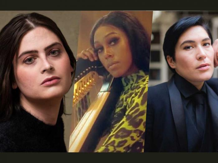 Trans and nonbinary artists Katherine Goforth, left, Ahya Simone, and Nikola Printz will appear at "Expansive 2023" to help kick off Transgender History Month in San Francisco. Photos: Courtesy Transgender District