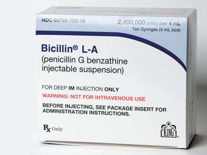 Pfizer has cautioned public health departments and others that Bicillin L-A, its treatment for syphilis, is in short supply, likely for about the next year. Photo: From Vaccine Shop