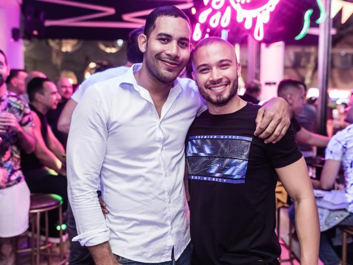 Will Salazar and Jorge Rios from Out in Colombia at Donde Aquellos nightclub in Medellín. (photo: Out in Colombia)