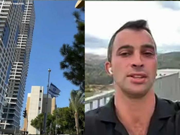 San Francisco resident Manny Yekutiel conducted an interview with KGO-TV from Israel. Photo: Courtesy KGO-TV