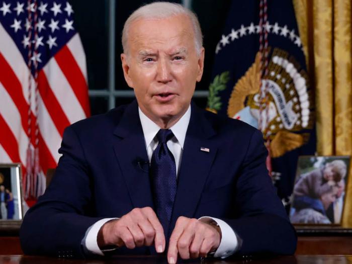 President Joe Biden, seen here during his nationally televised Oval Office address on the Israeli-Hamas war, last week also called attention to the increase in reported hate crimes against LGBTQ and Jewish people. Photo: AP