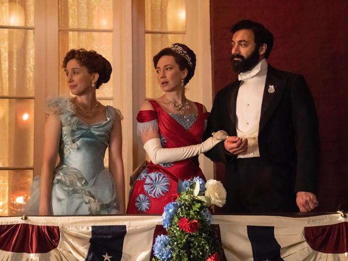 Taissa Farmiga, Carrie Coon and Morgan Spector in 'The Gilded Age' season 2 (photo: Barbara Nitke/HBO)