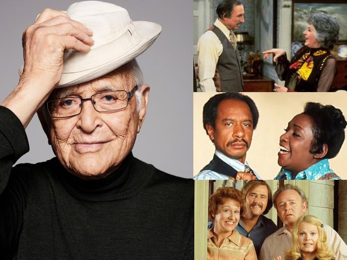 Norman Lear (photo: Peter Yang); publicity stills from 'Maude,' 'The Jeffersons' and "All in the Family'