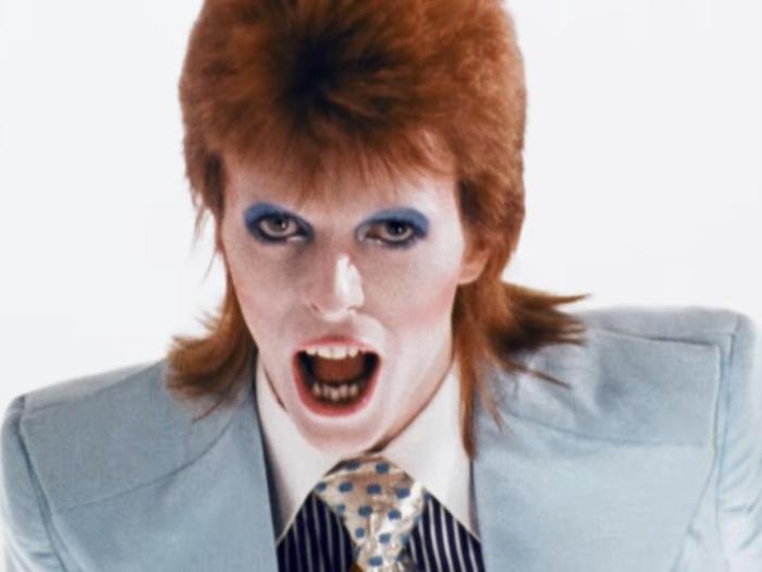 David Bowie in Freddie Burretti's ice-blue suit in the 'Life on Mars?' music film 