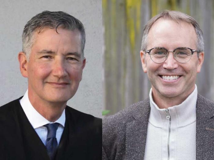 San Francisco Superior Court Judge Michael Isaku Begert, left, is being challenged by attorney Chip Zecher. Photos: Courtesy the candidates