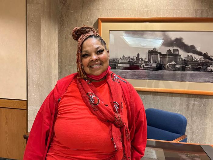 Leslie Blueford, the mother of trans defendant Leion Butler, said she is taking things one day at a time during a February 2 interview with the Bay Area Reporter after a hearing in federal court. Photo: John Ferrannini<br>