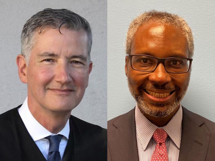 San Francisco Superior Court Judges Michael Isaku Begert, left, and Patrick Thompson. Photos: Courtesy the candidates