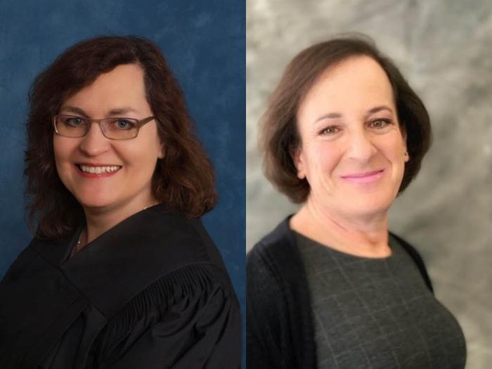 California transgender trial court Judges Victoria Kolakowski, left, of Alameda County, and Andi Mudryk, of Sacramento County, were left off the 2024 judicial demographic report from the Judicial Council of California, making it appear that the state has no out trans judges. Photos: Kolakowski, courtesy the subject; Mudryk, courtesy the Governor's office