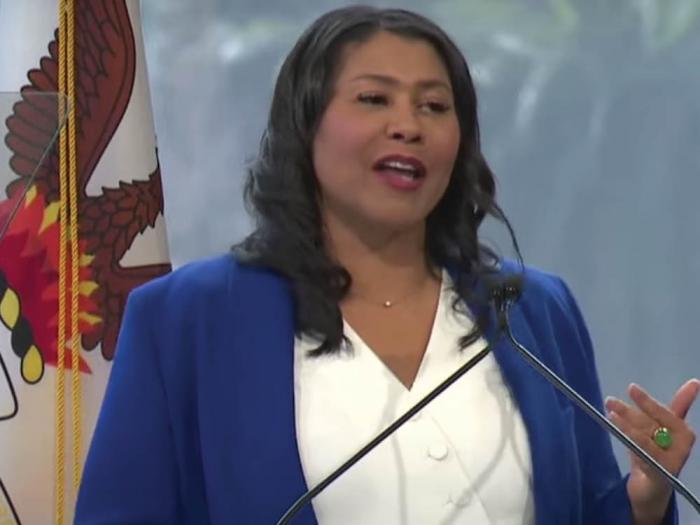 San Francisco Mayor London Breed delivered her State of the City speech at Pier 27 along the Embarcadero Thursday, March 7. Photo: Screengrab via YouTube