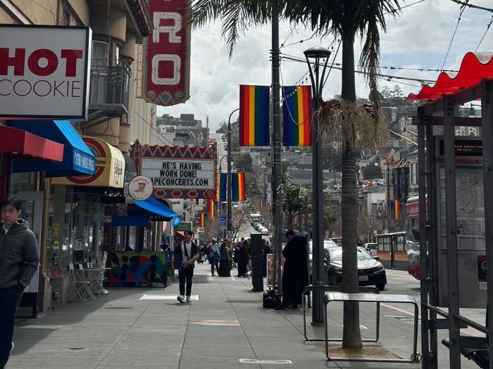 Pedestrians walk along Castro Street during a recent afternoon. Photo: John Ferrannini
