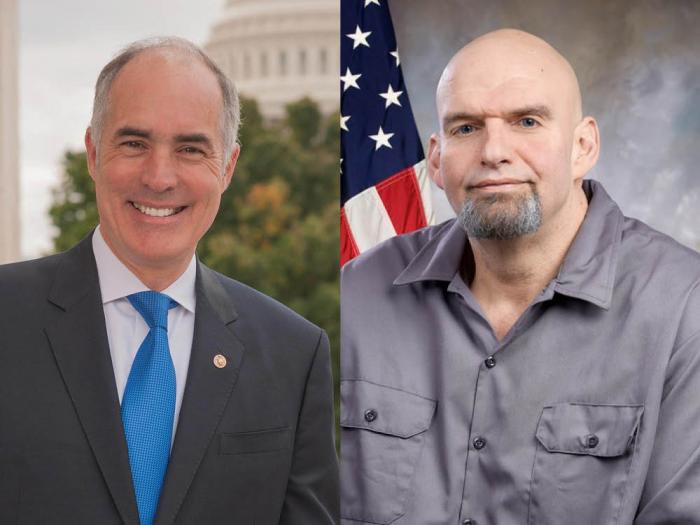 Pennsylvania Senators Bob Casey Jr., left, and John Fetterman withdrew a federal funding request for the William Way LGBT Community Center after a Libs of TikTok post falsely alleged fetish parties take place at the facility. Photos: From Facebook