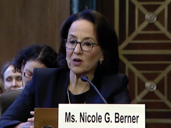 Attorney Nicole Berner was confirmed by the U.S. Senate March 19 as a judge on the 4th U.S. Circuit Court of Appeals. Photo: Screengrab