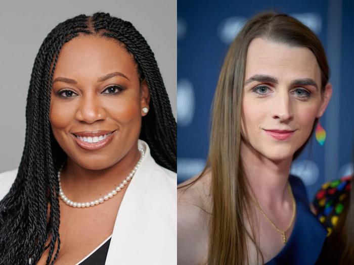 National Center for Lesbian Rights Executive Director Imani Rupert-Gordon, left, will join Montana state Representative Zooey Zephyr and queer women leaders on a virtual panel discussion Friday, April 26. Photos: Courtesy the subjects