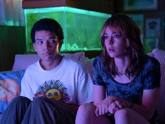 Justice Smith and Brigette Lundy-Payne in 'I Saw the TV Glow' (photo: A24 Films)