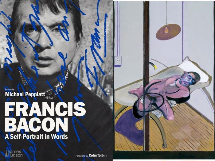 (L) book, (R) Francis Bacon's 'Sleeping Figure,' 1974 (Courtesy Thames and Hudson USA)