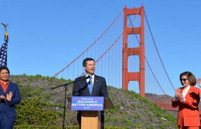 Buttigieg touts funds for Golden Gate Bridge